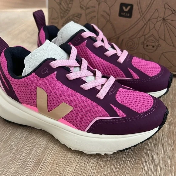 Veja Canary Light Alveomesh Lotus Platine Girl Sneakers Euro 29 31 Child 12 13.5 - Picture 3 of 8